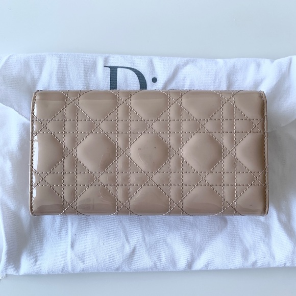 Christian Dior Patent Cannage Lady Dior Chain Wallet w/ Box - Picture 3 of 16